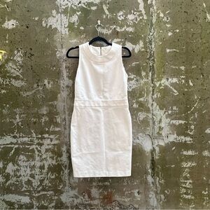 Banana Republic Sleeveless Sheath Dress, Cream / White, 8P